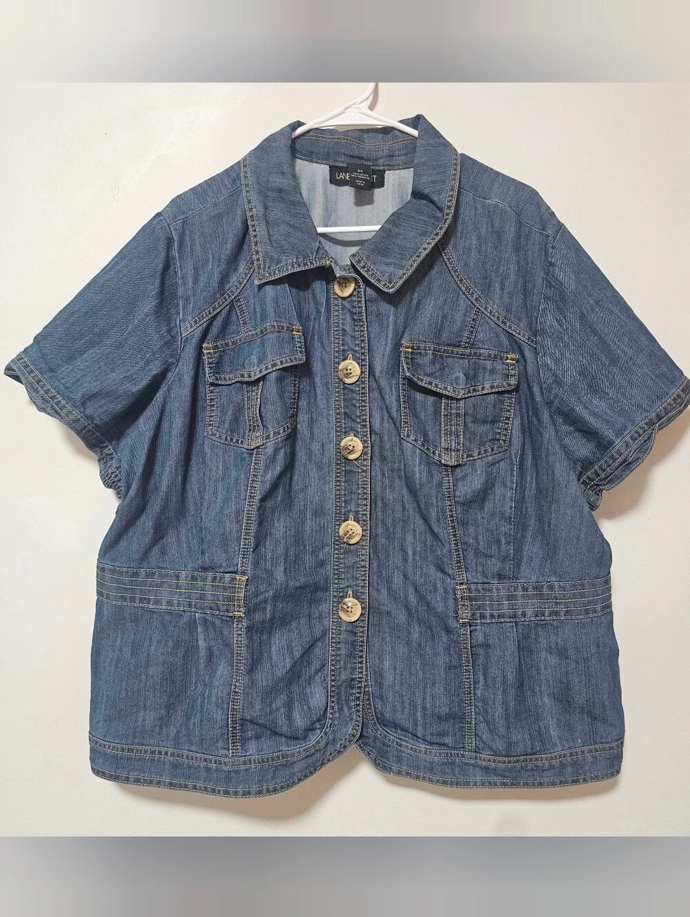Lane Bryant Plus Size Short Sleeve Denim Jacket / Shirt Size 26